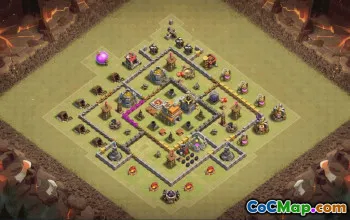town hall 7, trophy/war base layout #36052