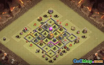 town hall 7, trophy/war base layout #36054
