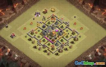 town hall 7, trophy/war base layout #36116