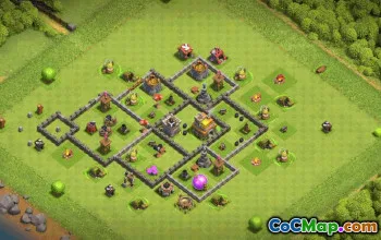 town hall 7, trophy/war base layout #36259