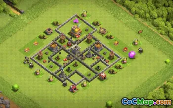 town hall 7, trophy/war base layout #36260