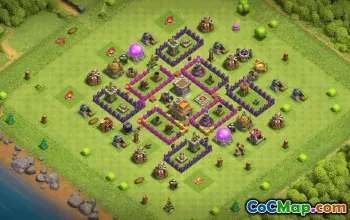 town hall 7, trophy/war base layout #36331