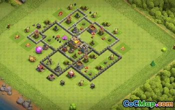 town hall 7, trophy/war base layout #36335