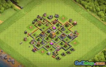 Perfect Town Hall 7 Base Layout with Link #36368