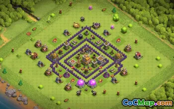 town hall 7, trophy/war base layout #36397