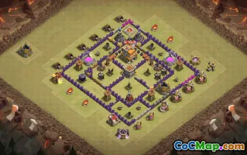 town hall 7, trophy/war base layout #36439