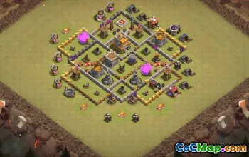 town hall 7, trophy/war base layout #36502