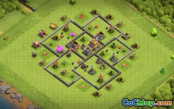 town hall 7, trophy/war base layout #36570