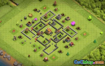 town hall 7, trophy/war base layout #36613