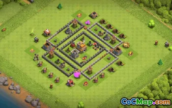 town hall 7, trophy/war base layout #36680