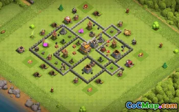 town hall 7, trophy/war base layout #36697