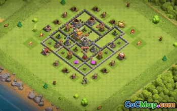 town hall 7, trophy/war base layout #36729