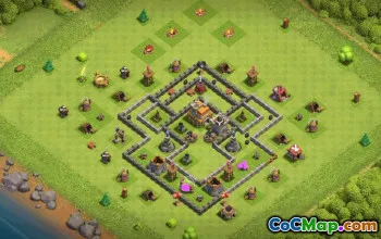 town hall 7, trophy/war base layout #36733