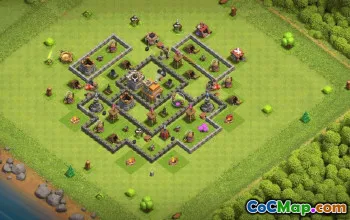 town hall 7, trophy/war base layout #36790