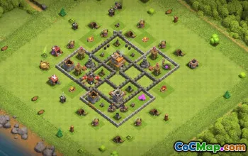 town hall 7, trophy/war base layout #36848