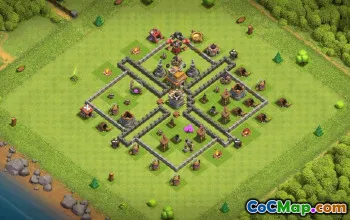 town hall 7, trophy/war base layout #36889