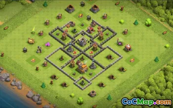 town hall 7, trophy/war base layout #36902