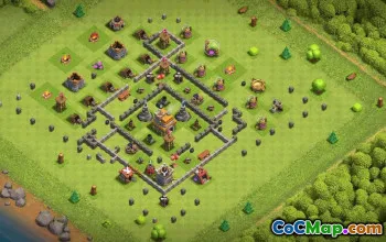town hall 7, trophy/war base layout #36908