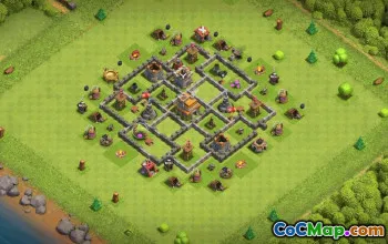 town hall 7, trophy/war base layout #36912