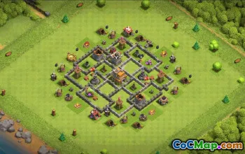 town hall 7, trophy/war base layout #36914