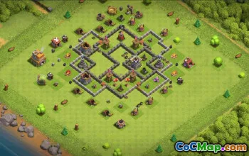 town hall 7, trophy/war base layout #36923