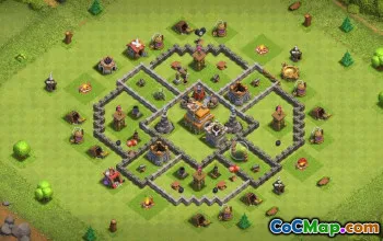 town hall 7, trophy/war base layout #37004
