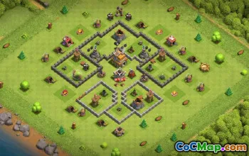 town hall 7, trophy/war base layout #37104