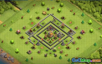 town hall 7, trophy/war base layout #37160