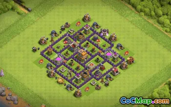 town hall 7, trophy/war base layout #37180