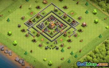 town hall 7, trophy/war base layout #37194