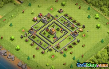 town hall 7, trophy/war base layout #37239