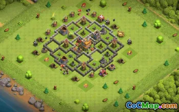 town hall 7, trophy/war base layout #37242