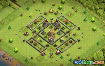 town hall 7, trophy/war base layout #37243