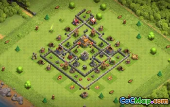 town hall 7, trophy/war base layout #37246