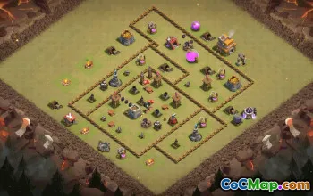 town hall 7, trophy/war base layout #37300