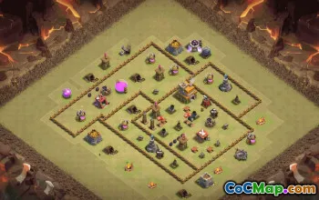 town hall 7, trophy/war base layout #37304
