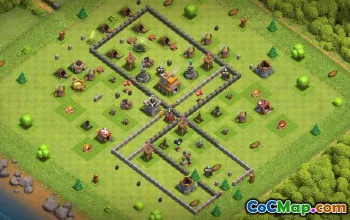 town hall 7, trophy/war base layout #37370