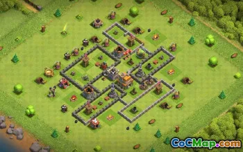 town hall 7, trophy/war base layout #37372