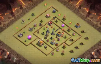 town hall 7, trophy/war base layout #37425