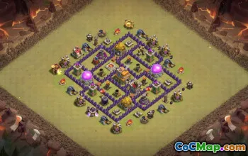 town hall 7, trophy/war base layout #37449