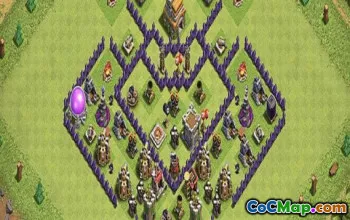 town hall 7, trophy/war base layout #38933