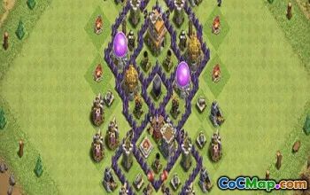 town hall 7, trophy/war base layout #38947