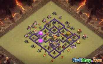 town hall 7, trophy/war base layout #42618