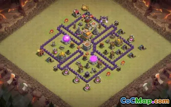 town hall 7, trophy/war base layout #42623