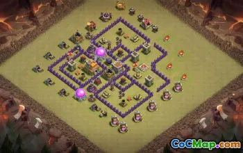 town hall 7, trophy/war base layout #42768