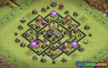 TH8 Farming Base - Anti 3 Stars Hybrid Design & Link #24513