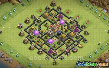 TH8 Farming Base: Anti Everything Hybrid Design | Clash of Clans #24505