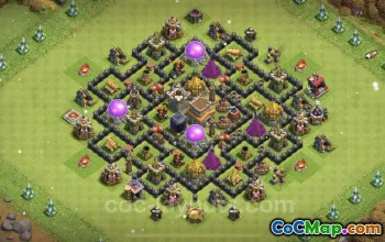 TH8 Farming Base Copy: Anti 3 Stars Hybrid Design #19047