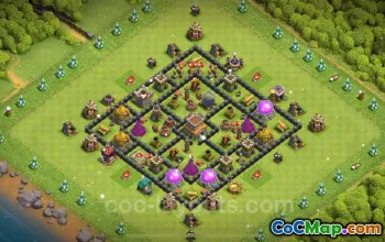 TH8 Farming Base Link - Anti 3 Stars Hybrid (COC 2024) #18899