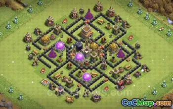 TH8 Farming Base Link - Anti 3 Stars Hybrid Design COC #24516